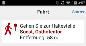 Screenshot aus dem Soester BusGuide. Foto: Tim Ontrup/ GeoMobile GmbH 