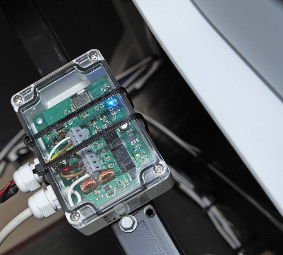 Im Bus eingebautes Bluetooth-Moduls. Foto: Beylemans Fotografie